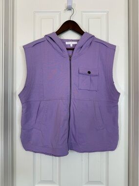 Ces Femme Lavender Zip-Up Hoodie Vest Size M